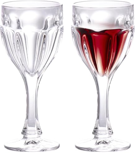 Amazon.com | Russian Cut Crystal Red White Wine Glasses Goblets